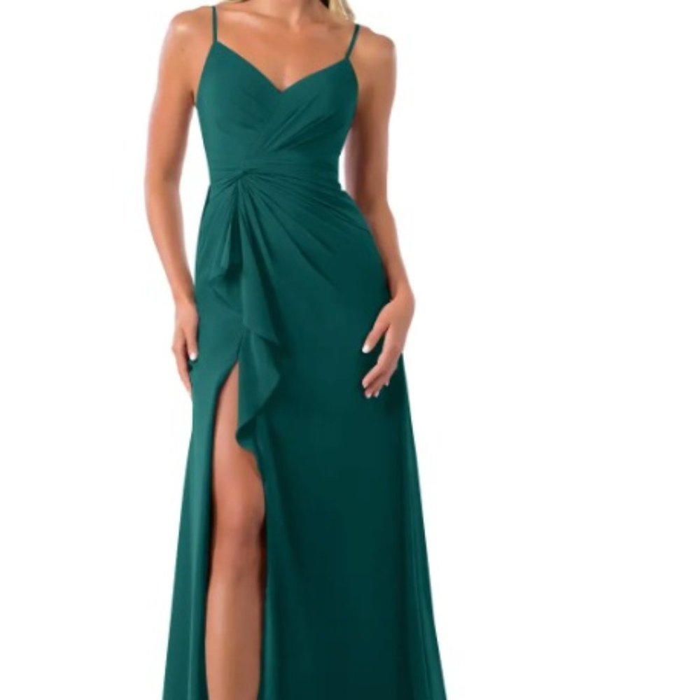 Azazie Emerald Dress - Size A0 (Color Peacock)